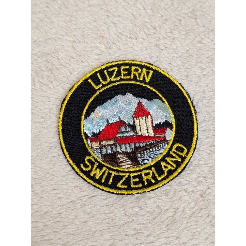 Vintage Luzern Switzerland Embroidered Patch Souvenir Travel Badge